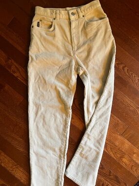 Ralph Lauren Cream Straight-Leg Corduroy Pants